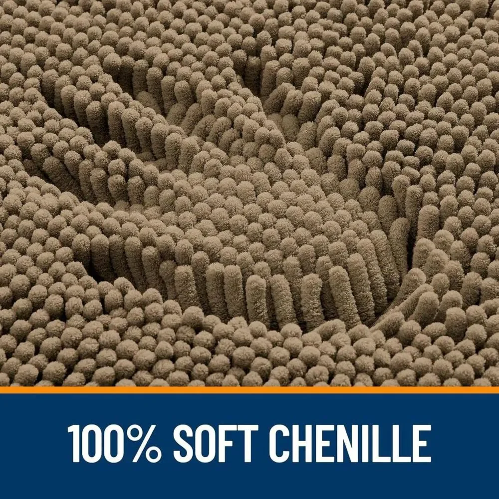 Brand New Olanly Tan Extra-Soft Chenille Bathroom Rug – 24″ × 16″